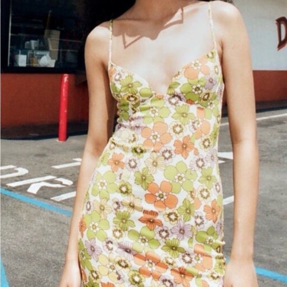Zara Floral Print Dress with Spaghetti Straps - Picture 3 of 7